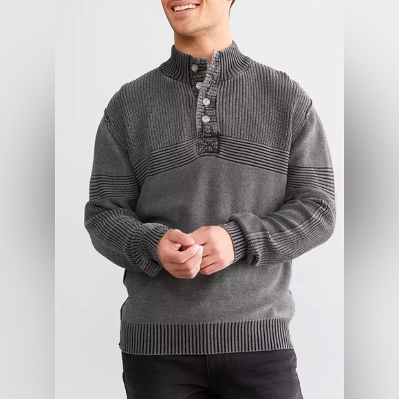 BKE Ribbed Henley Sweater Mens size M - Picture 1 of 10